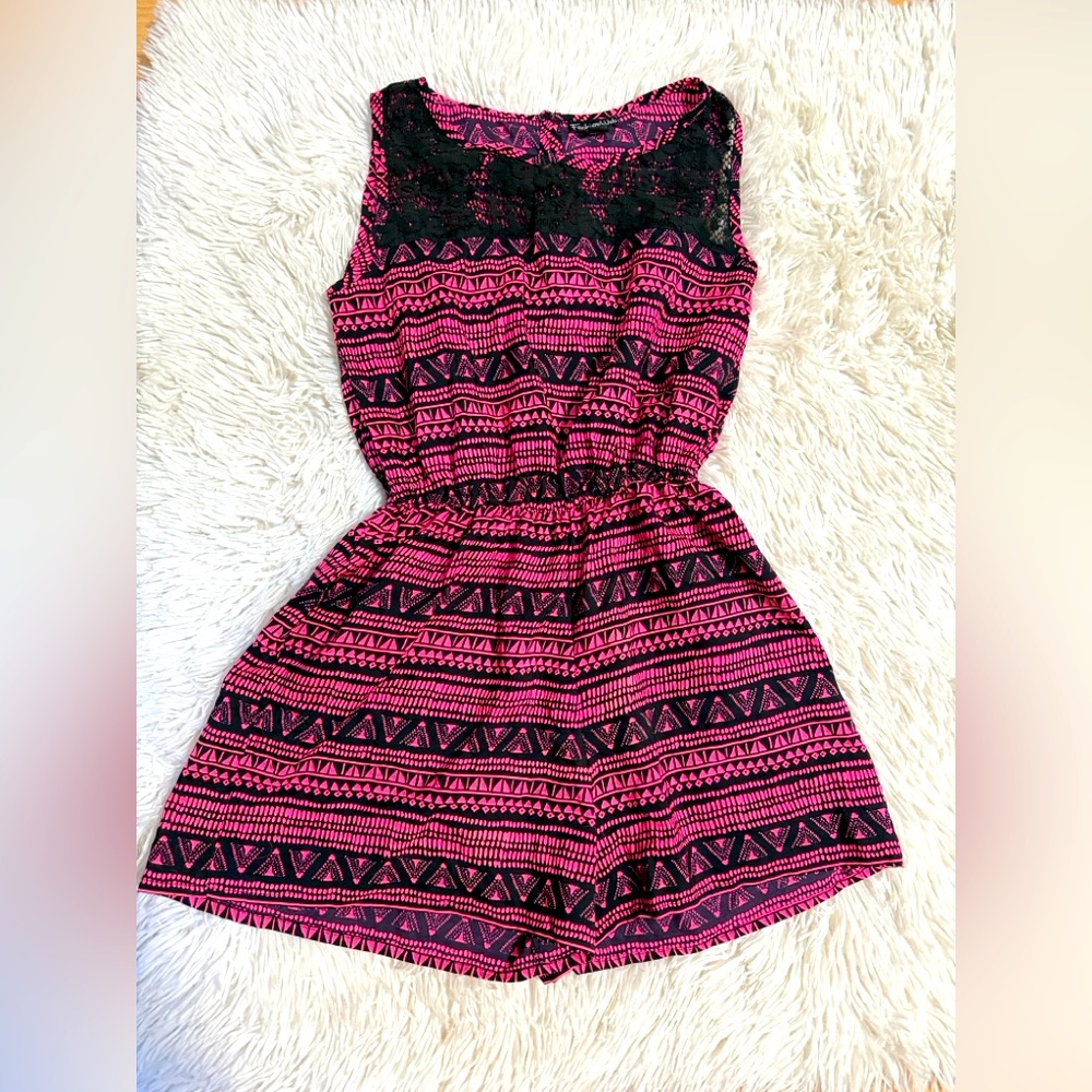 Pink and Black Patterned women’s One Piece